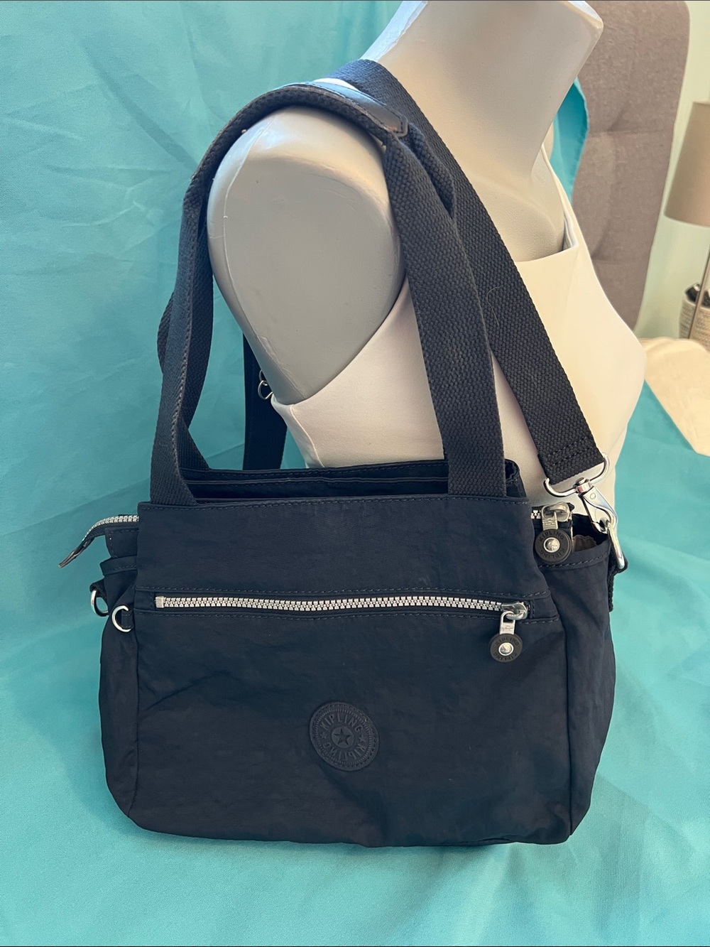 Kipling Navy Shoulder Bag with Crossbody Strap